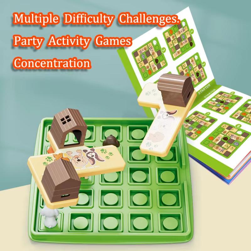 Kinder Logisches Denken Trainings-Brettspiel Versteckter Hund Labyrinth Rätsel Lernspielzeug Eltern-Kind Interaktives Spiel Kindergeschenk