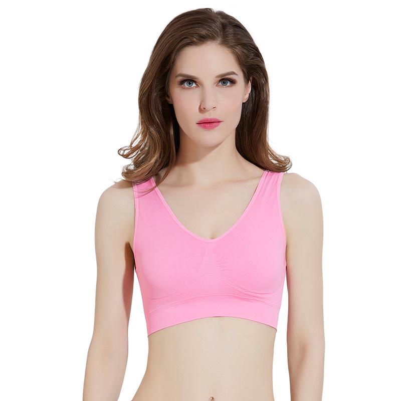 Double-layer sports padded thin, European and American large-size yoga sports without steel ring vest