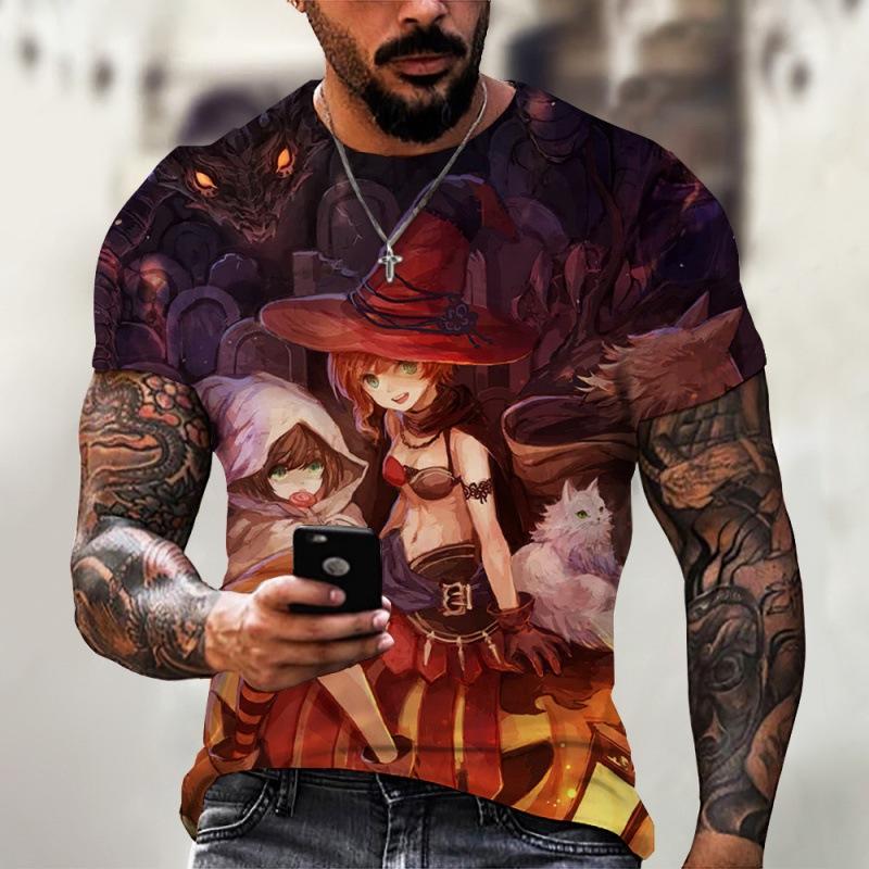 

Men s Halloween Witch Print Crew Neck Short-Sleeve T-Shirt - Breathable, Stylish & Trendy XS