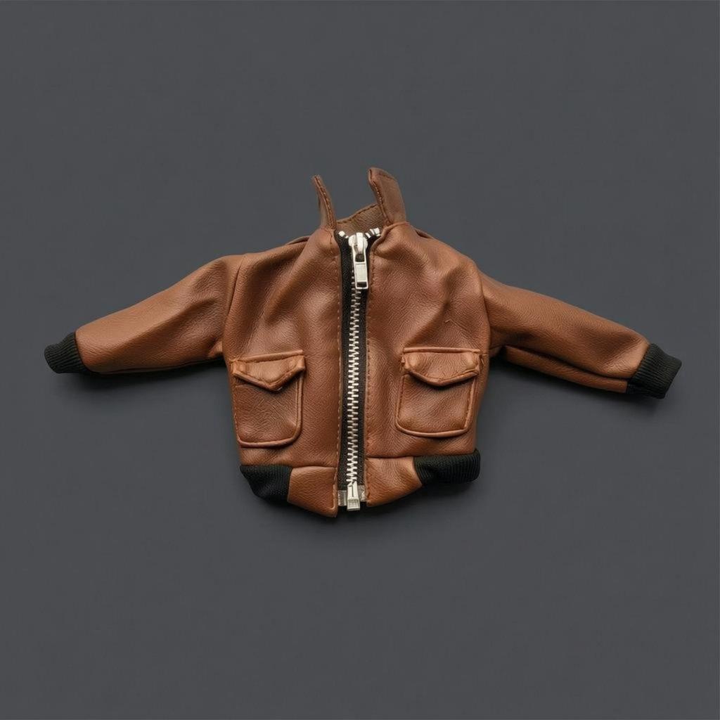 1/6 Scale Pilot Jacket Front Fastener Covering Pockets