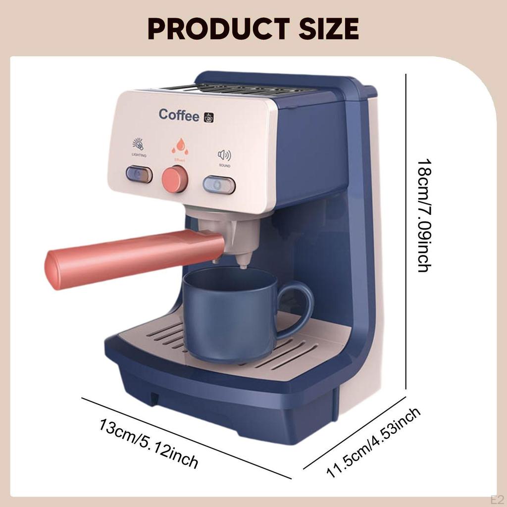 Kids Coffee Machine Toy Early Educational Toys with Light and Sound Kitchen Playset Role Play for