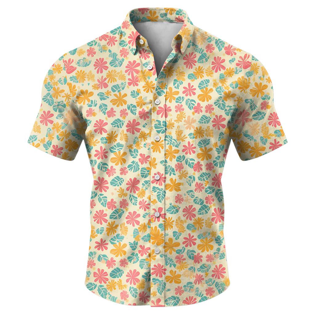 Men's Casual Fashion Printed Short-Sleeve Shirt