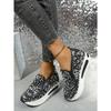 Women's Autumn Breathable Lace Sequined Mesh Slip-On Casual Sports Shoes, Height-Increasing White Footwear.