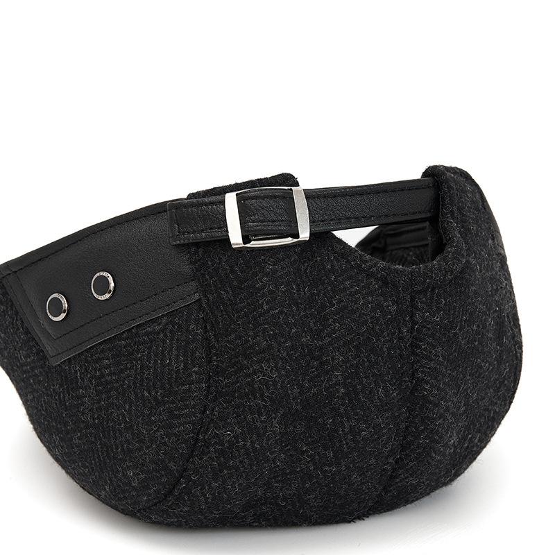 Men's Thick Ear Protecting Forward Cap Elderly Winter Wool Retro Forward Cap Newsboy Cap