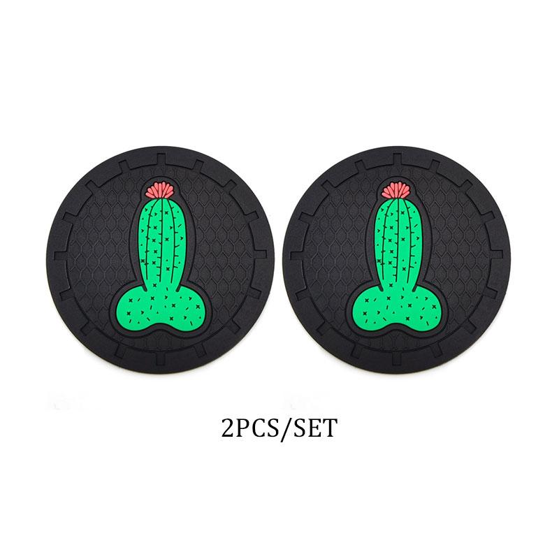 2pcs 7.2CM Cute Car Water Cup Bottle Holder Car Coaster Covers Anti-slip Pad Mat Silica Gel Sticker Auto Interior Accessories