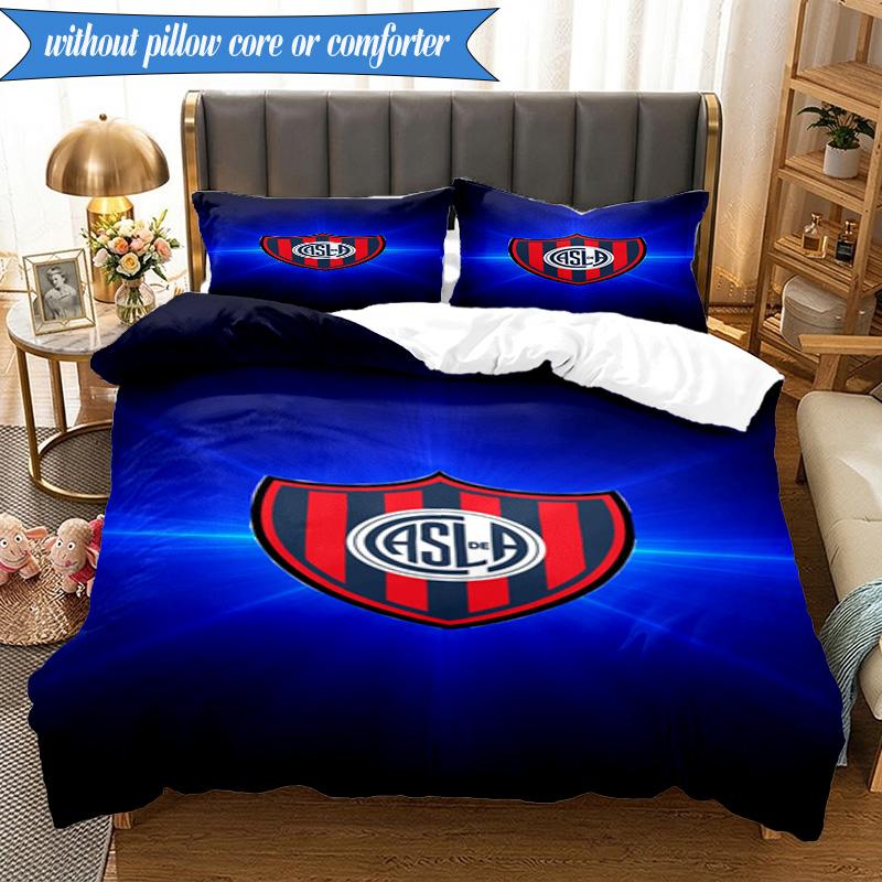 Club Atletico San Lorenzo 3pcs Bedding,Including 1pc Duvet Cover And 2pcs Pillowcases Perfect for Christmas,Ideal for Bedroom, Dormitory