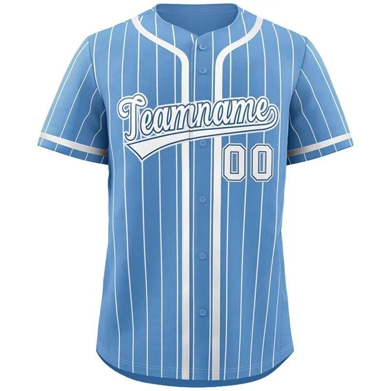 Men s and women s fashion baseball jerseys, hip-hop sports buttons, cardigan, striped letter print short-sleeved top XS