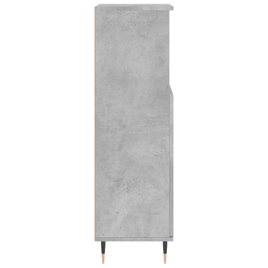 Bathroom Cabinet Concrete Grey 30 X 30 X 100 Cm Engineered Wood