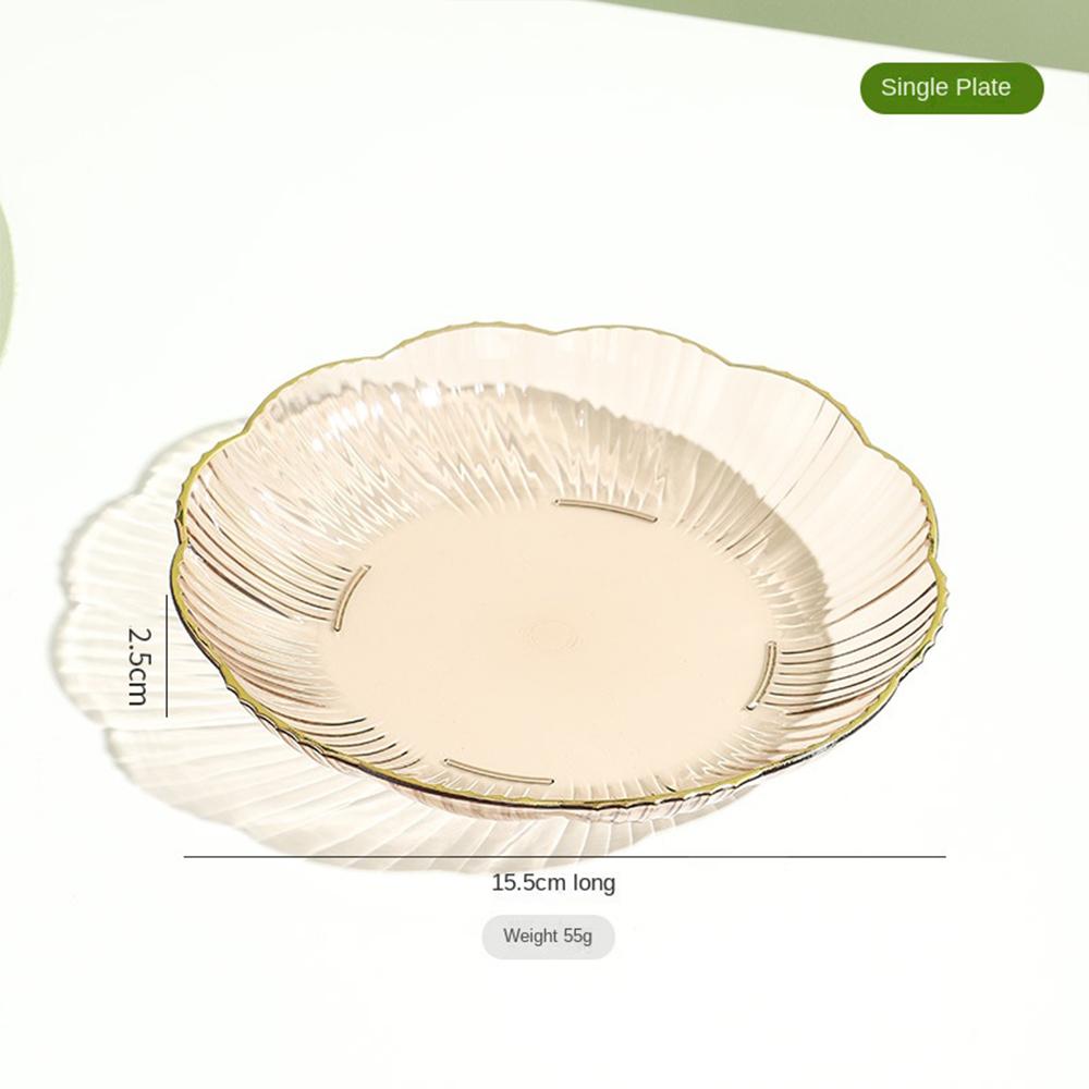 

Тарелка для закусок из пластика, экономит место, легко моется, легкая, роскошная, круглая, гладкая, миска, кухонные принадлежности, кухонные гаджеты, фруктовая тарелка для домашних животных