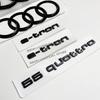 For RS3 For Audi 4Ring Logo ABS Black Car Hood Front Grill Emblem Rear Trunk Badge 55quattro E-tron Sline Emblem Car Accessories