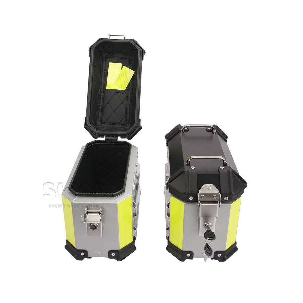 Universal Motorcycle Aluminum Side Boxes – Waterproof, Anti-Collision, Quick Release (18L/28L/35L)