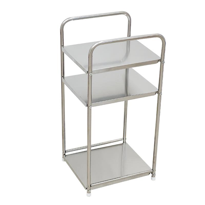 

Трехъярусный стеллаж для хранения из нержавеющей стали, экономящий место органайзер, прочный дизайн для спальни, кухни, ванной комнаты, офиса, гостиной