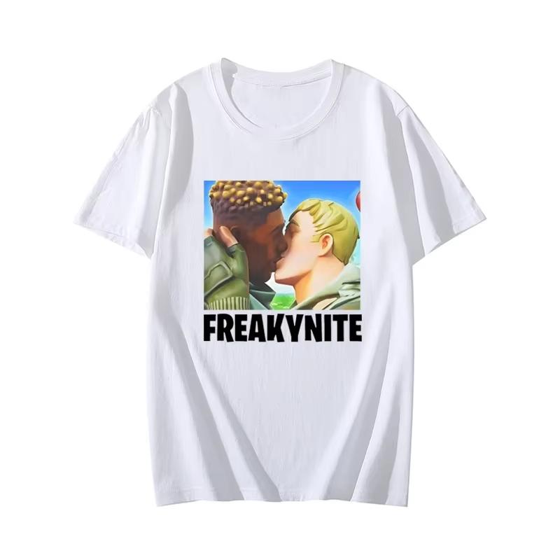 2025 Autumn and Winter American Men's and Women's Double Printed T-shirt Pure Cotton Round Neck Comfortable High Quality T-shirt
