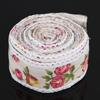 DIY Lace Printed Flower Burlap Ribbon Hessian Jute Belt Strap Wedding Cloth Decoration 5m
