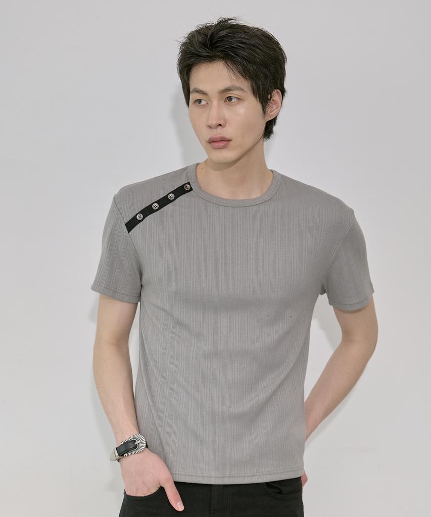 Lekim Shoulder Button Tee (Gray)