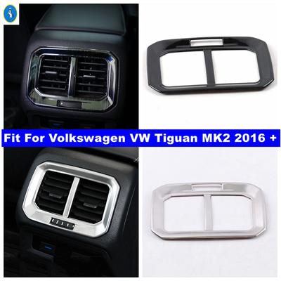 Car Accessories Rear Trim Air Conditioner Outlet Vent Cover Trim For Volkswagen VW Tiguan MK2 2016 -  Black Brushed / Silver