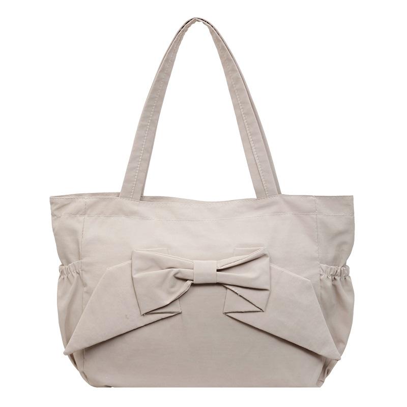 Japanese Style Tote Bag for Women Large Capacity Bow Shoulder Bag Fashi and Versatile Commuting Bag College Student Fashi