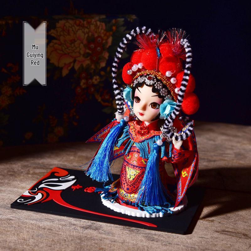 

Кукла-маска Пекинской оперы высокого класса - Шелковое украшение в китайском стиле для офиса и дома Consort Hua