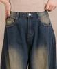 Ellamo 54_4 Women'S One-Pin Tuck Washed Wide Denim Pants (Basic/Long)_Yellowteen
