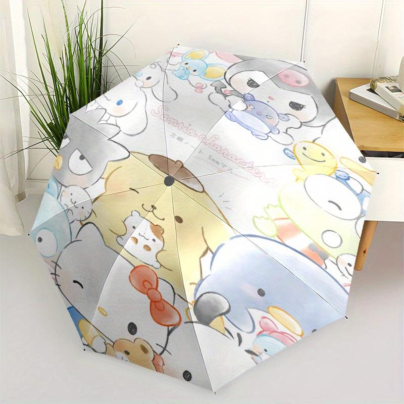 

Sanrio Automatic Open/Close Umbrella-Cute Umbrella with Cute Design, Portable 3-Fold Compact Umbrella for Men & Women, Halloween Christmas G