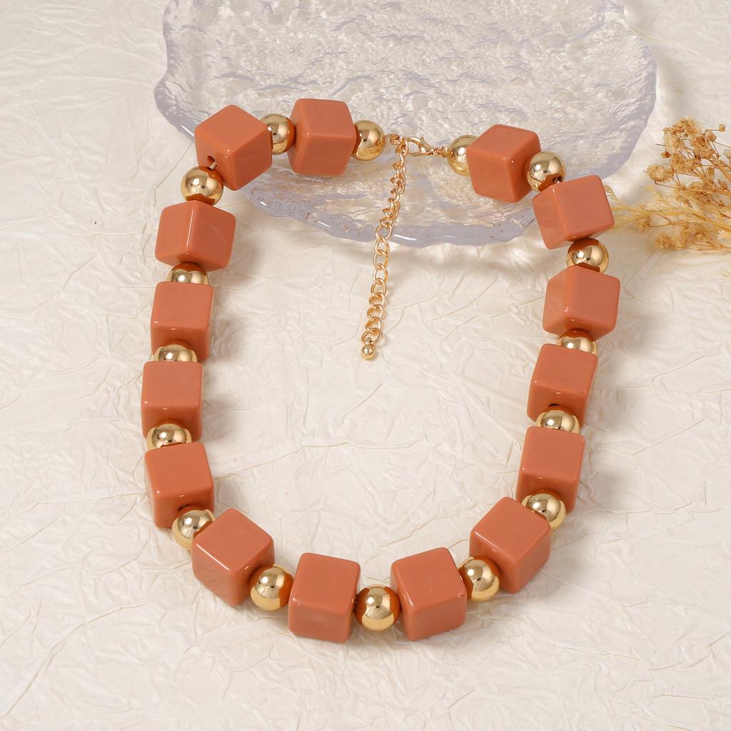 Minimalist Personality Multi Layer Handmade Geometric Colorful Square Beaded Bohemian Necklace Women Fashion Jewelry