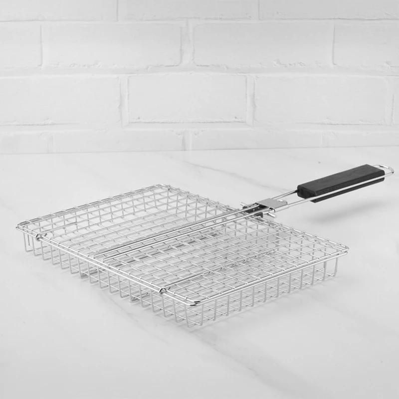 Stainless Steel BBQ Mesh Non Stick Grilling Basket Grill Mesh Mat Meat Vegetable Steak Picnic Party Barbecue Tool