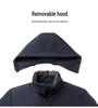 2024 Men's Fleece-Lined Cotton Coat with Detachable Hood - Warm, Thickened Jacket for Mid-aged and Elderly