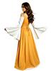 Damen Mittelalter Renaissance Kleid Schulterfrei Glockenärmel Schnürkorsett Vintage Halloween Cosplay Langes Maxikleid