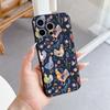 Flower Background Chicken Pattern Phone Case Suitable for iPhone 17 16 15 14 13 12 11 Pro/Max/Plus Anti Drop and Shockproof