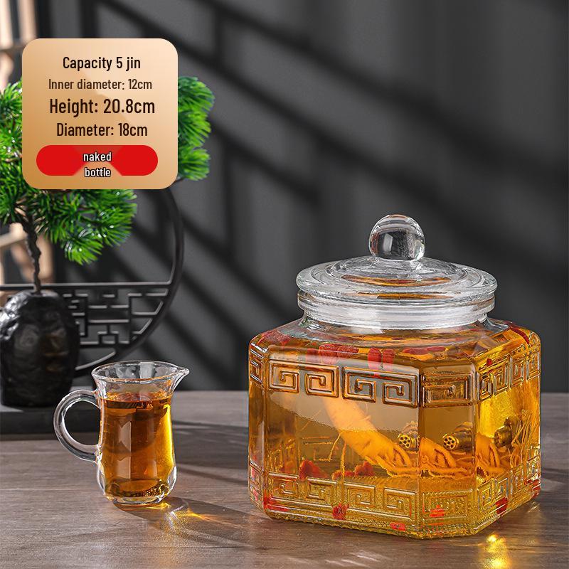Luxury Sealed Wine & Baijiu Soaking Jar with Faucet for Household Use