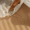 Freshwater Pearl Minimalist Rice Pearl Necklace Collarbone Chain Titanium Steel Plated 18K Gold Color Retaining Jewelry