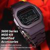 Metal Watch Band with Case for Casio G-SHOCK 5600 Series, Lightweight Aluminum Alloy, Purple