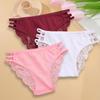 3PC/Set Women Sexy Lace Panties Low Rise Hollow Out Briefs Floral Transparent Underwear for Feamale Elastic Straps Soft Lingerie