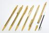 Shibochoco Color Cowhide Pen Metal Touch Stick Silver and Z66 Full Gold Hexagonal Knock Metal Ballpoint Pen Set Tray, TRATYO-ALST-Z66KB