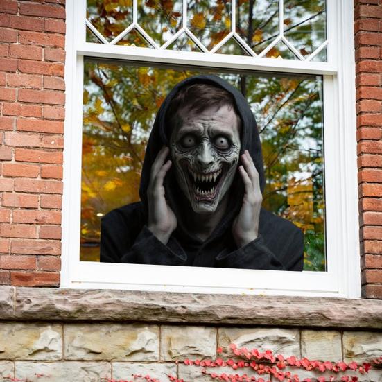 Funny Scary Peeper Creeper Sticker Scary Window Decals Realistic Halloween Window Sticker Static Cling Prank Gifts
