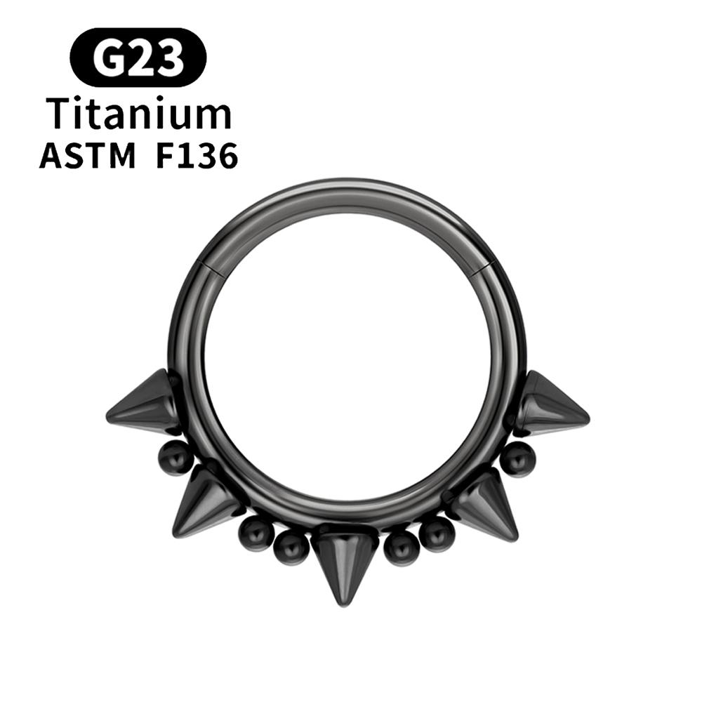 Inele Clicker Septum Spike Titan F136 G23 16G Inele Piercing Septum cu Balama Inele Nas Cercuri Cartilaj Helix Tragus Cercei Bijuterii Body