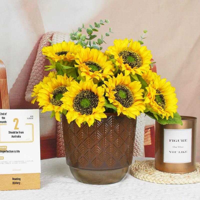 Sunflower Simulation Bouquet - Realistic Decorative Arrangement for Weddings and Events