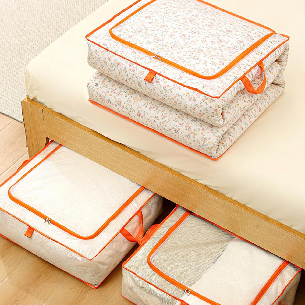 Plastic Transparent Clothes Blanket Quilt Organizer Storage Bag With Zipper Foldable Luggage Moving Packing Pouch