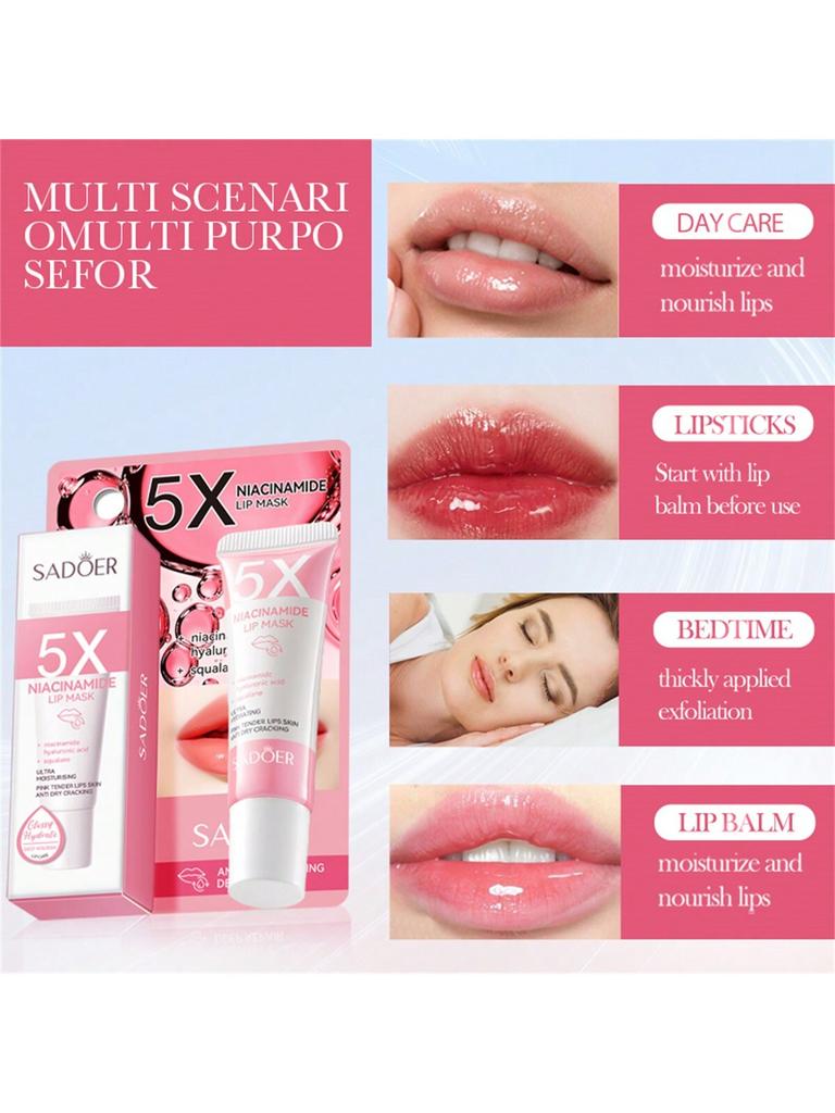1Pc 5* NIACINAMIDE LIP MASK. Moisturizing And Lip Care, Effectively Improving Drynessand Roughness O