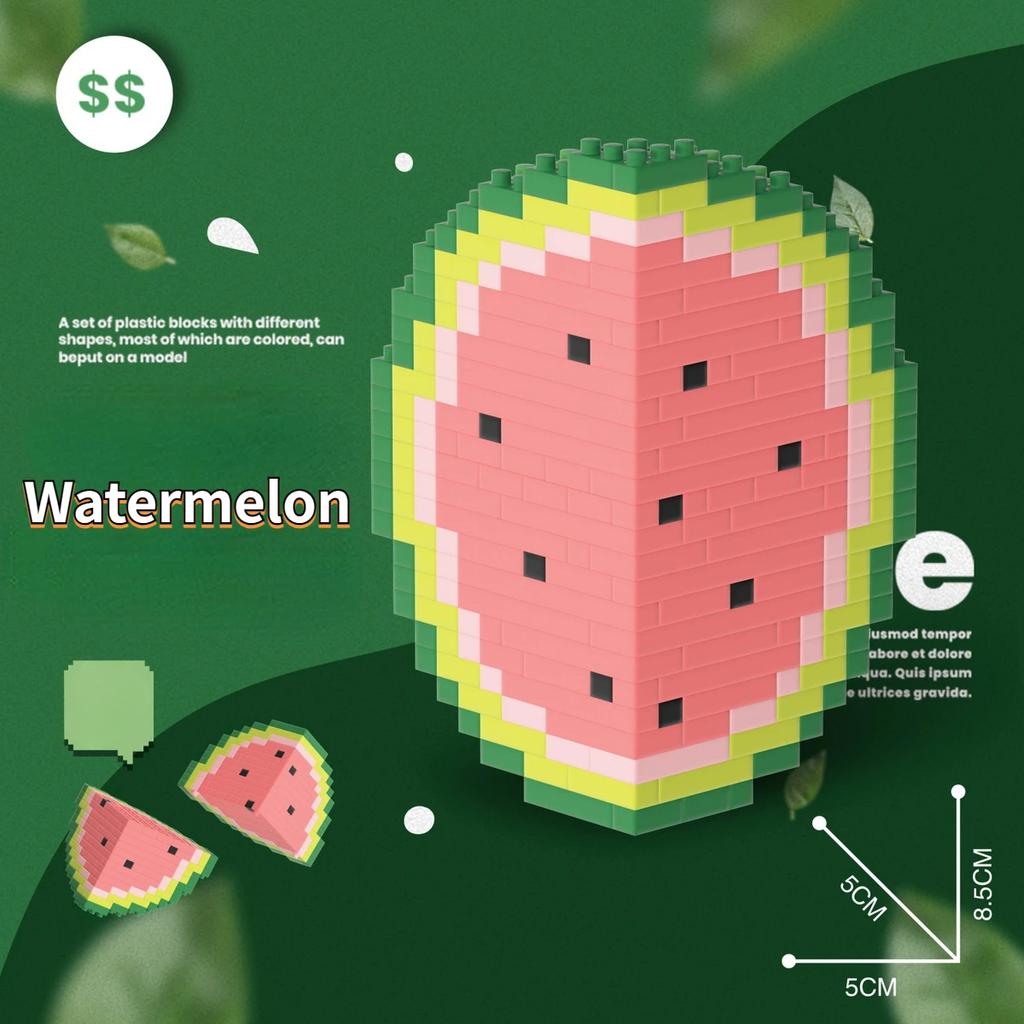 Orange Pfirsich Obst Bausteine Obst Modell für Kinder Puzzle Montage Spielzeug Durian Micro Bricks Geburtstagsgeschenke
