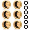 A84E-6Stuks Heavy Duty Messing Tuinslang Eindkappen, 3/4" Binnendraad Tuinslang Dop, Tuinslang Doppen