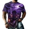 Unisex Loose Fit Casual Short Sleeve T Shirt Halloween Themed Print Top Comfortable Everyday Wear