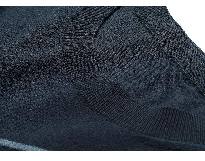 Men's Round Neck Knitwear Long Sleeve Casual T-shirt - High Quality Spring & Autumn Base Layer