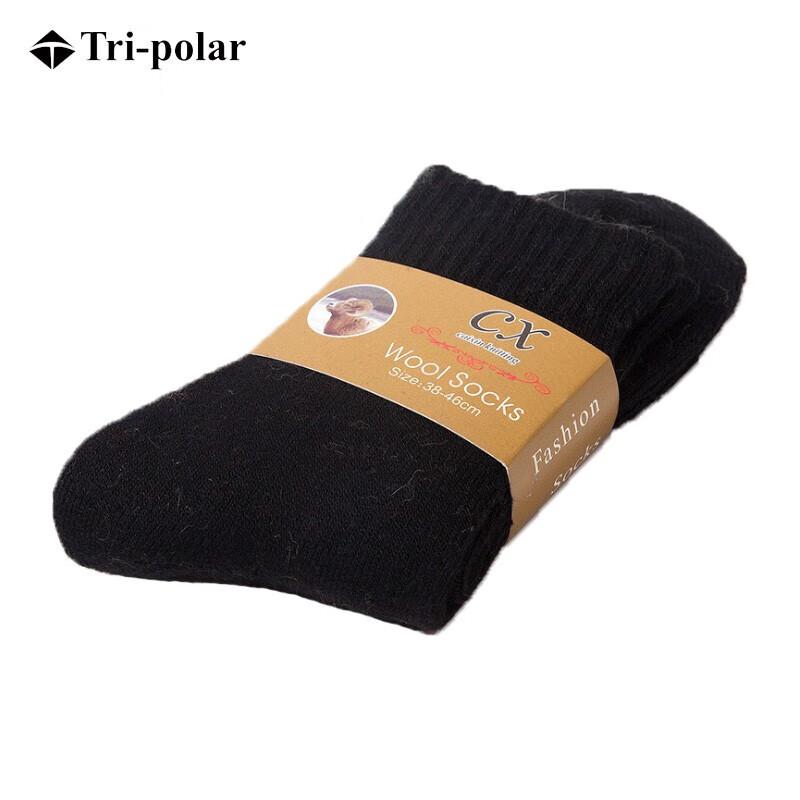 Трехполюсные женские теплые махровые шерстяные носки средней длины (3 пары) One Size