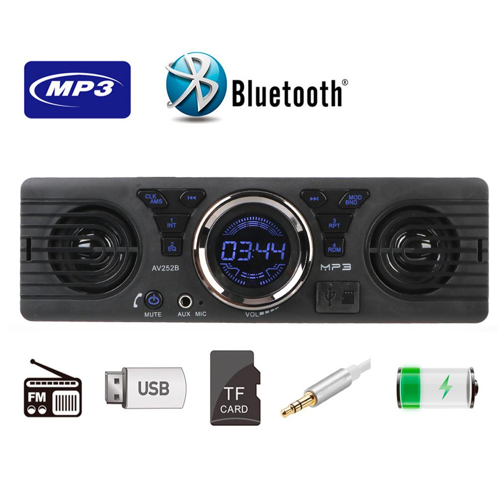 Eingebaute 2 Lautsprecher Telefonladefunktion 1-DIN Bluetooth Freisprecheinrichtung Autoradio MP3-Player Autoradio FM Audio AUX-Eingang Digitaluhr USB TF-Karte