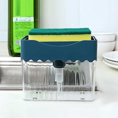 Press Type Liquid Soaps Dispenser With Sponge Holder Easy Refilling Liquid Soaps Box For Countertop