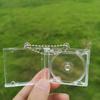 1/50pcs Clear Peripheral Commemorative Album Blank Mini CD Case Pendant For DIY Keychains Backpack Hanging Decoration Keyrings