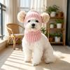 Pet Autumn and Winter Pink Ball Ball Yarn Hat Cat Dog Neck Protection Knitted Small Dog Cat Warm Hat Puppy Accessories