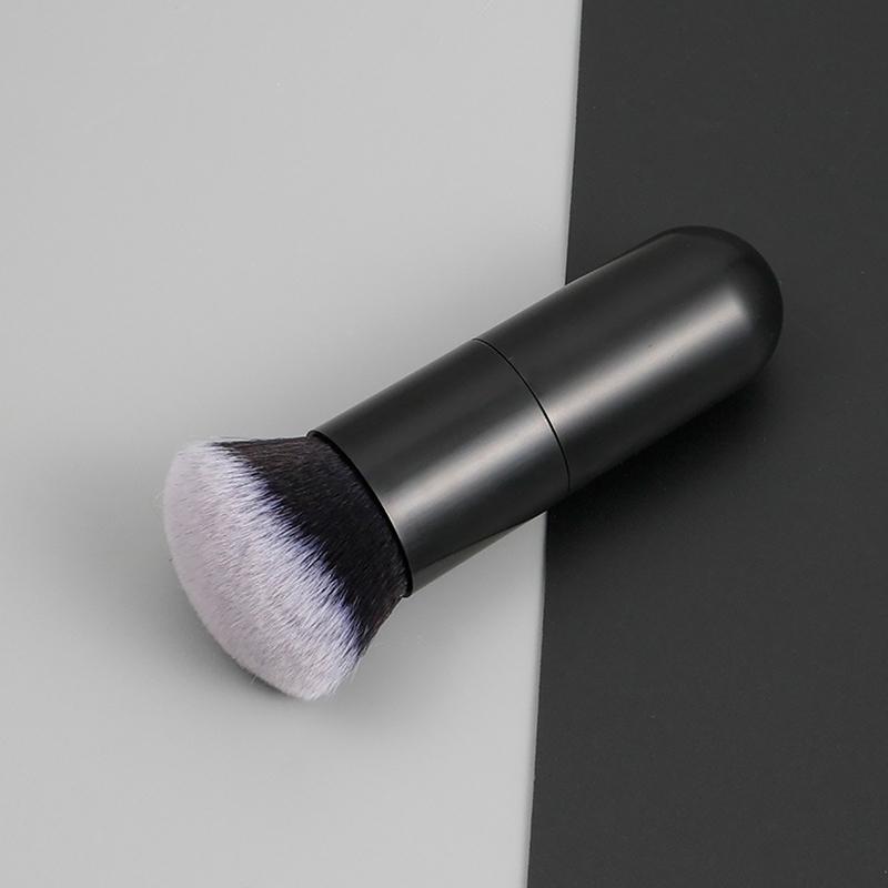 Professional Black Round Handle Powder Brush Makeup Brushes Fluffy Soft Foundation Blush Brush Beauty Cosmetics Women Gift