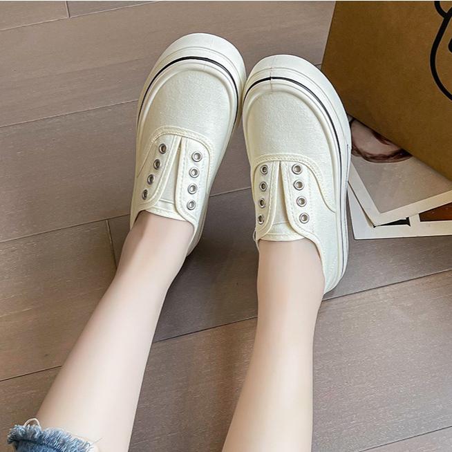 Retro Thick-soled Canvas Shoes Casual Breathable Women's Shoes for Spring and Autumn
